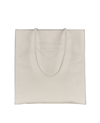 Embossed Logo Soft Tote Bag, front view